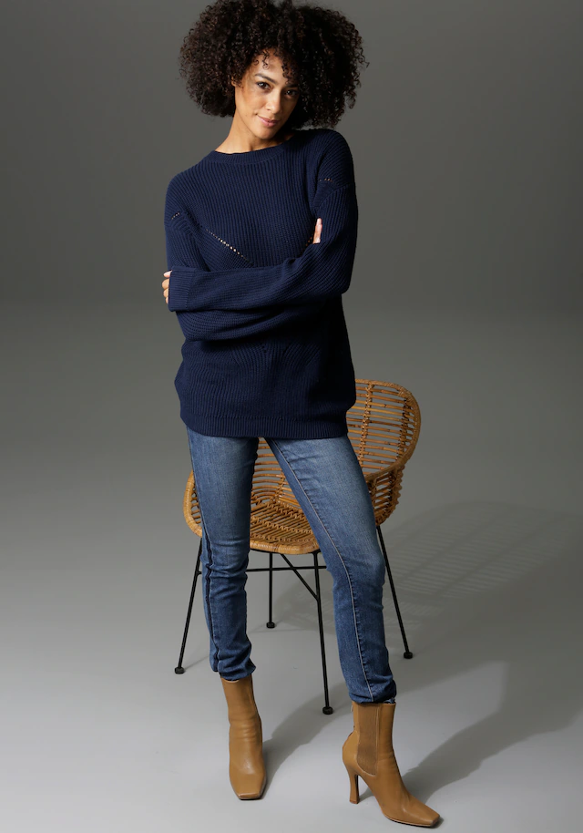 Aniston CASUAL Rundhalspullover , im Mustermix