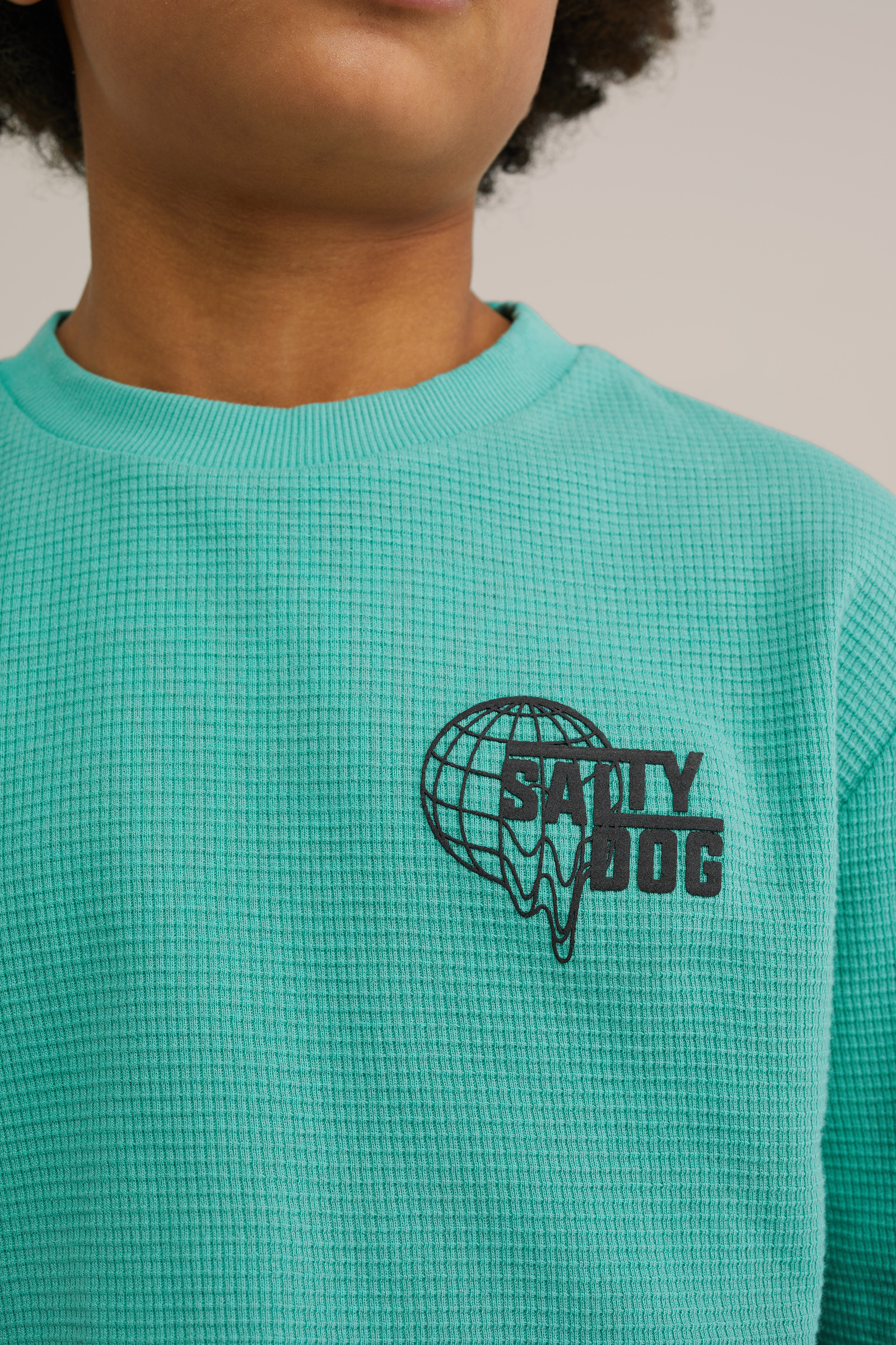 Jongens T-shirt met structuur WE Fashion Lichtgroen