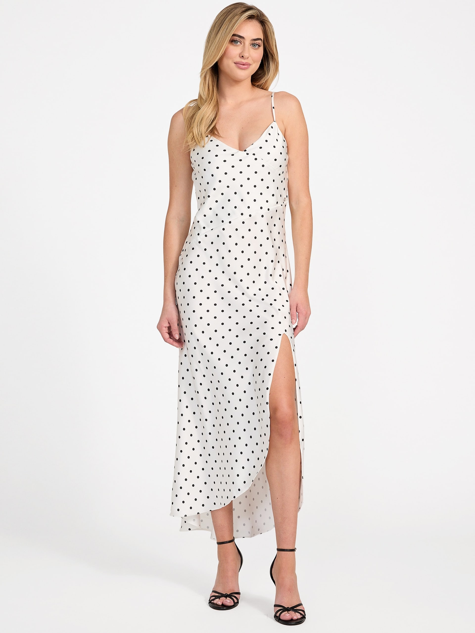 Vestido de alça Cemona com estampa de bolinhas