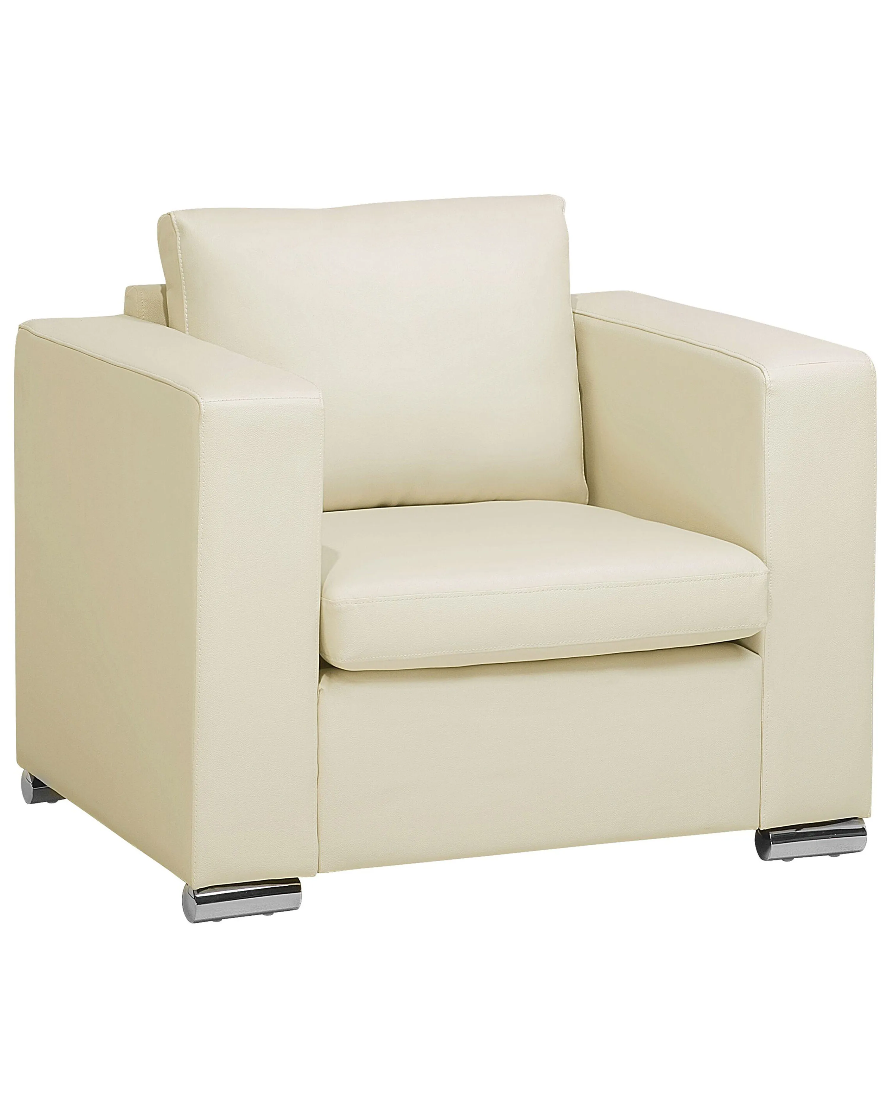 Fauteuil HELSINKI Leer Lichtbeige