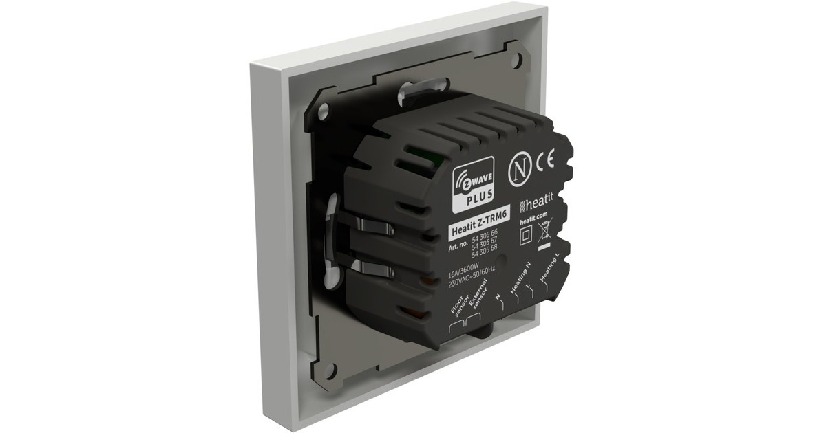 heat itZ-TRM6 White RAL 9003 thermostaat  (Wit, 3600W, 16A, Z-Wave)