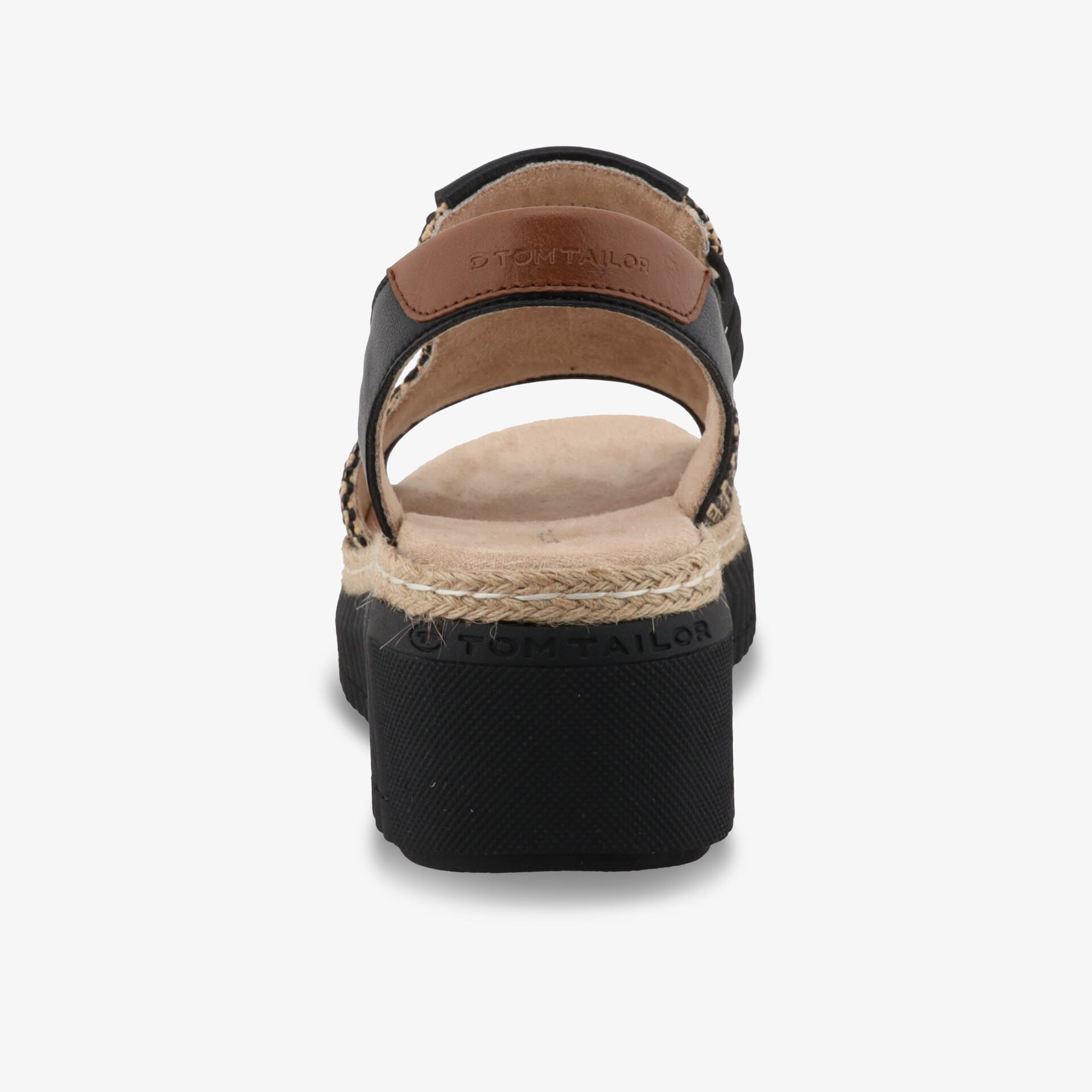 TOM TAILOR Damen Keilsandalen schwarz