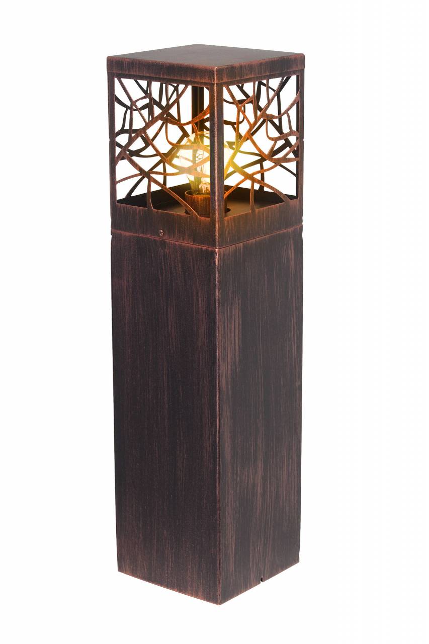 BRILLIANT Lampe Whitney Außensockelleuchte 59cm rostfarbend | 1x A60, E27, 60W, geeignet für Normallampen (nicht enthalten) | IP-Schutzart: 44 - spritzwassergeschützt