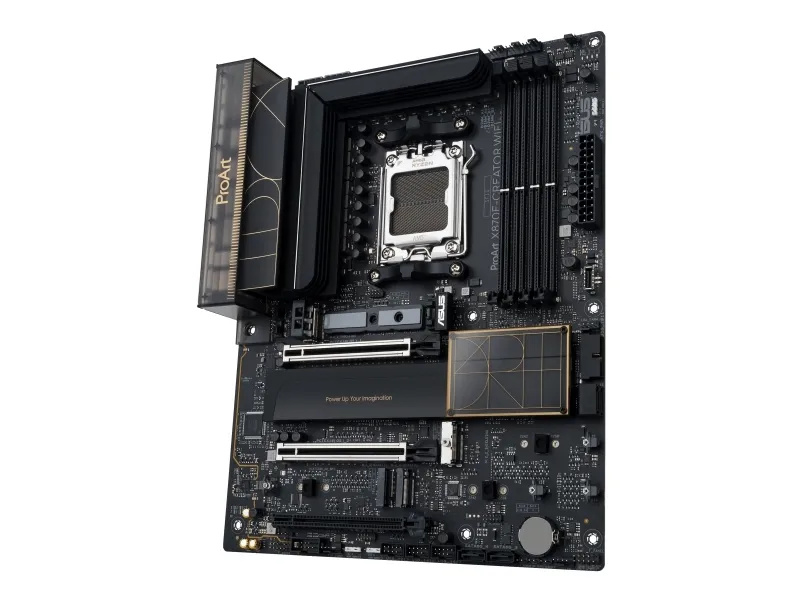 ASUS ProArt X870E-CREATOR WIFI - Bundkort - ATX - Socket AM5 - AMD X870E Chipset - USB4, USB-C 3.2 Gen 2x2, USB 3.2 Gen 2, USB 3.2 Gen 1 - Wi-Fi 7, 2.5 Gigabit LAN, 10 Gigabit LAN, Bluetooth - onboard grafik (CPU påkrævet) - HD Audio (8-kanaler)