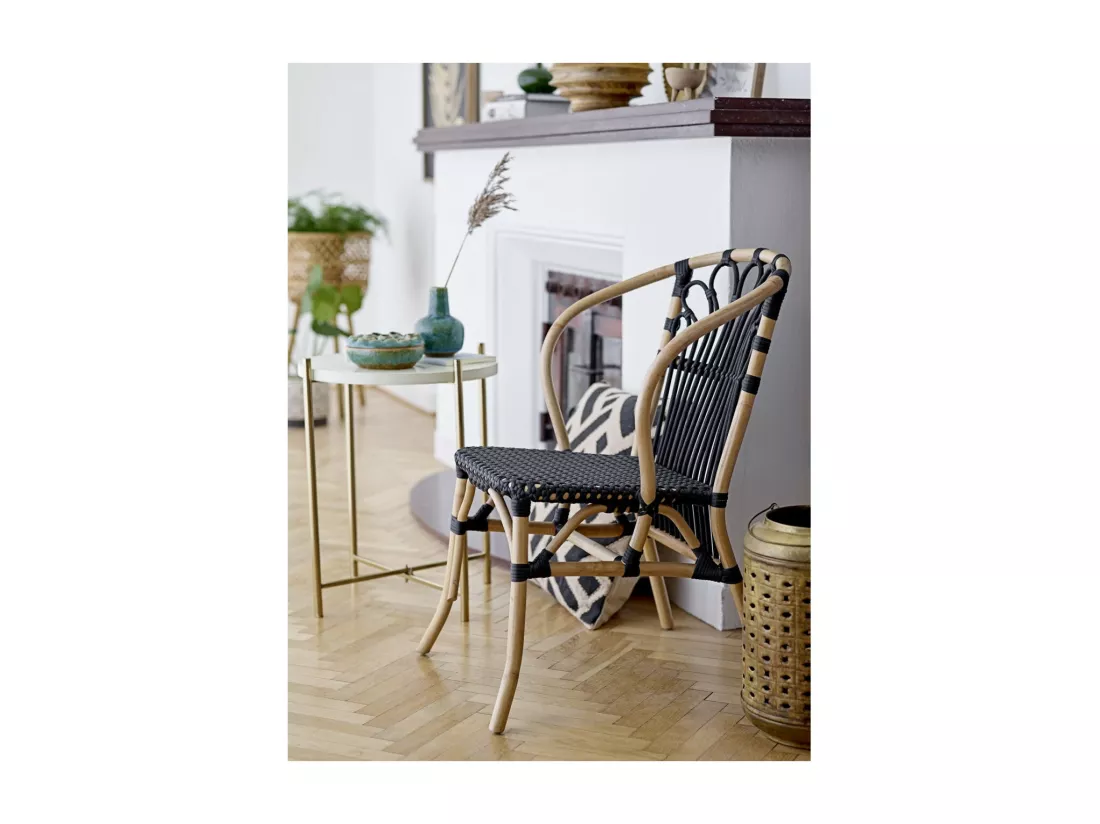 MAILA - Fauteuil en rotin et simili cuir