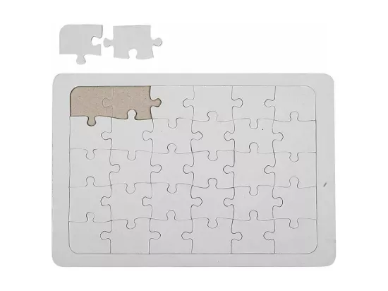 Puzzle à décorer blanc 15 x 21 cm - 30 pièces