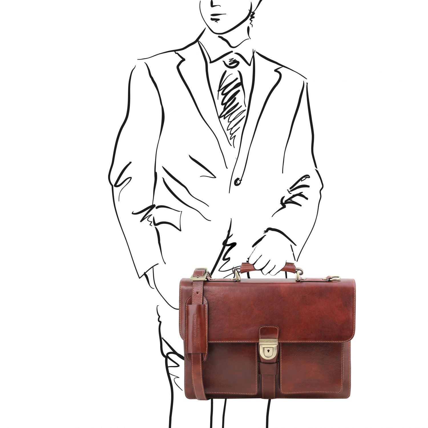 TL141825 – Assisi – leren Aktetas 3 compartments