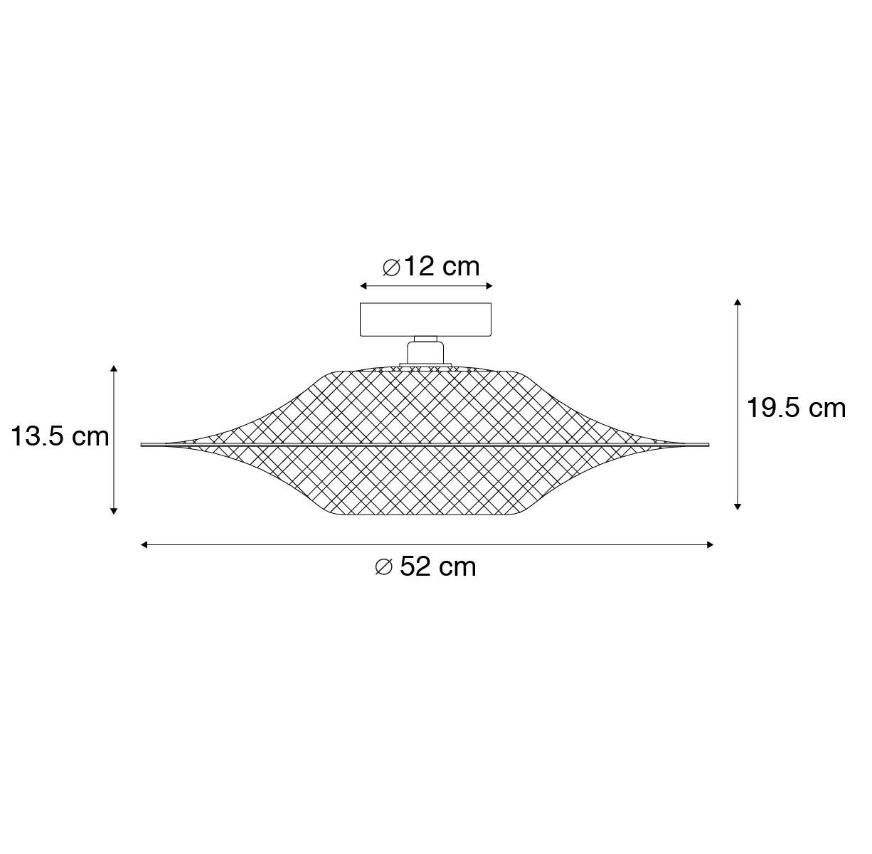 Oosterse buiten plafondlamp bamboe 50 cm IP44 - Rina
