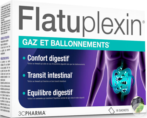 3C Pharma Flatupexin Gaz Intestinaux Ballonnements 16 Sachets