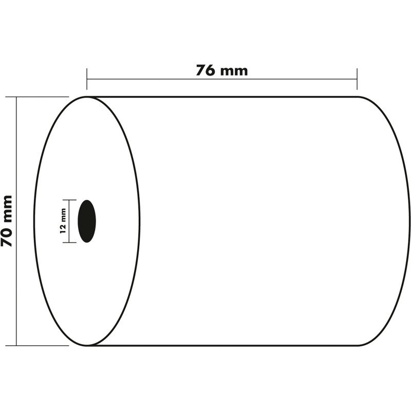 Bobines Caisses Exacompta 7670120V - l 76 mm x L 40 m, Ø 70 mm - 1 pli(s) - paquet de 10