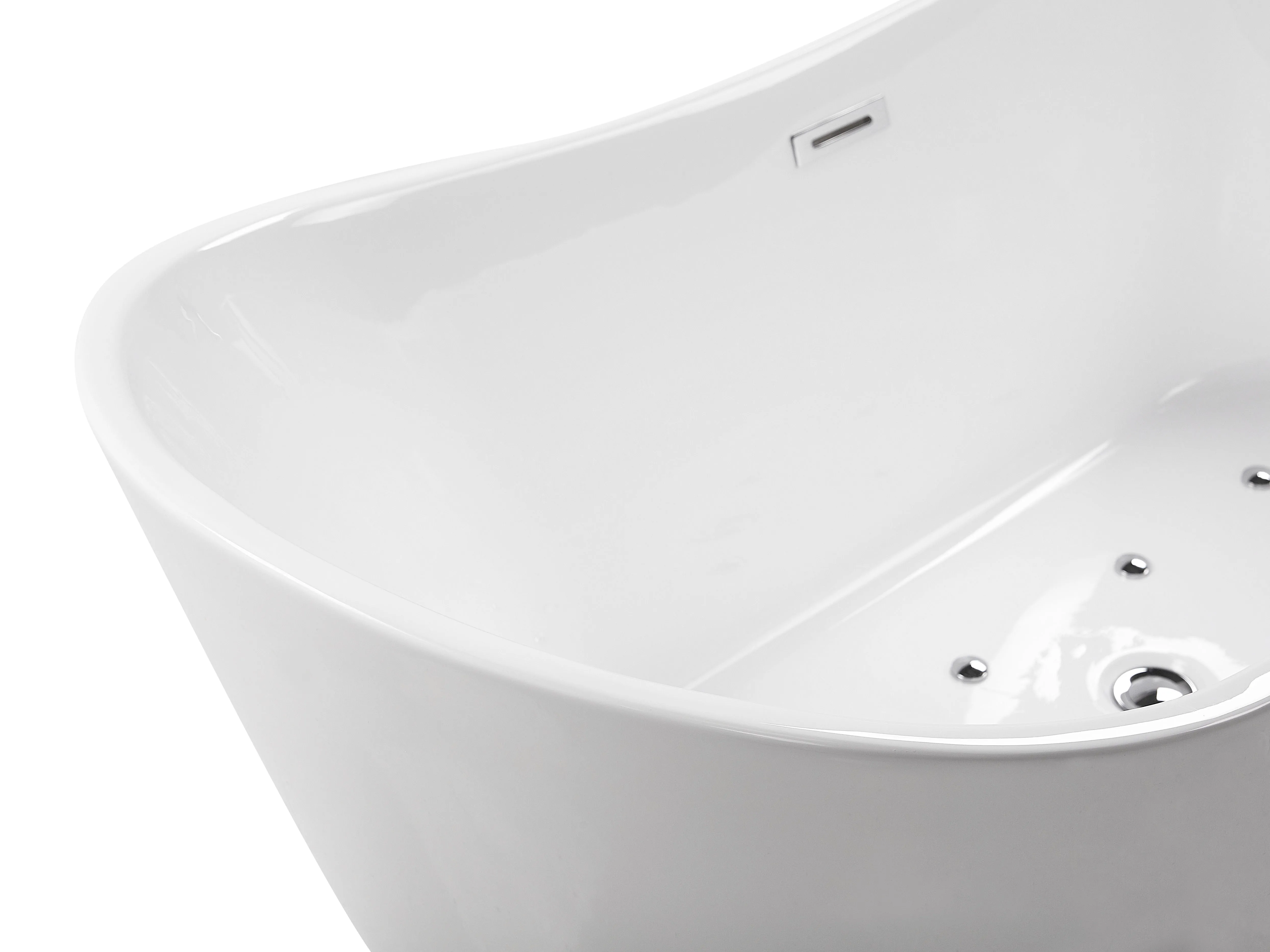 Vrijstaand bubbelbad met LED ANTIGUA 168 x 80 cm Wit
