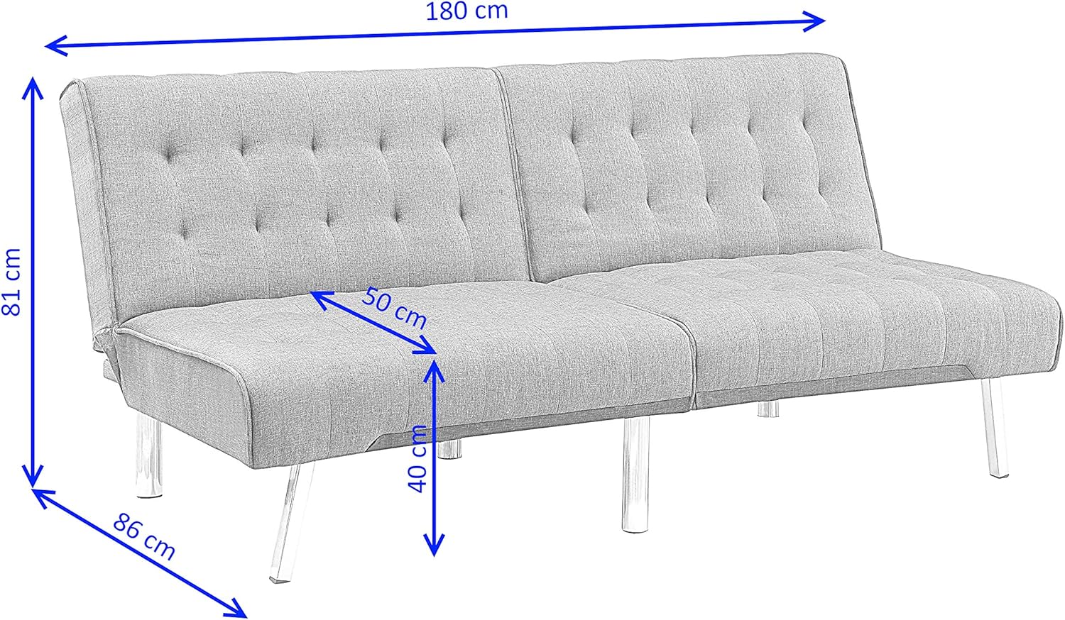 Atlantic Home Collection Schlafsofa, Stoff, Grau