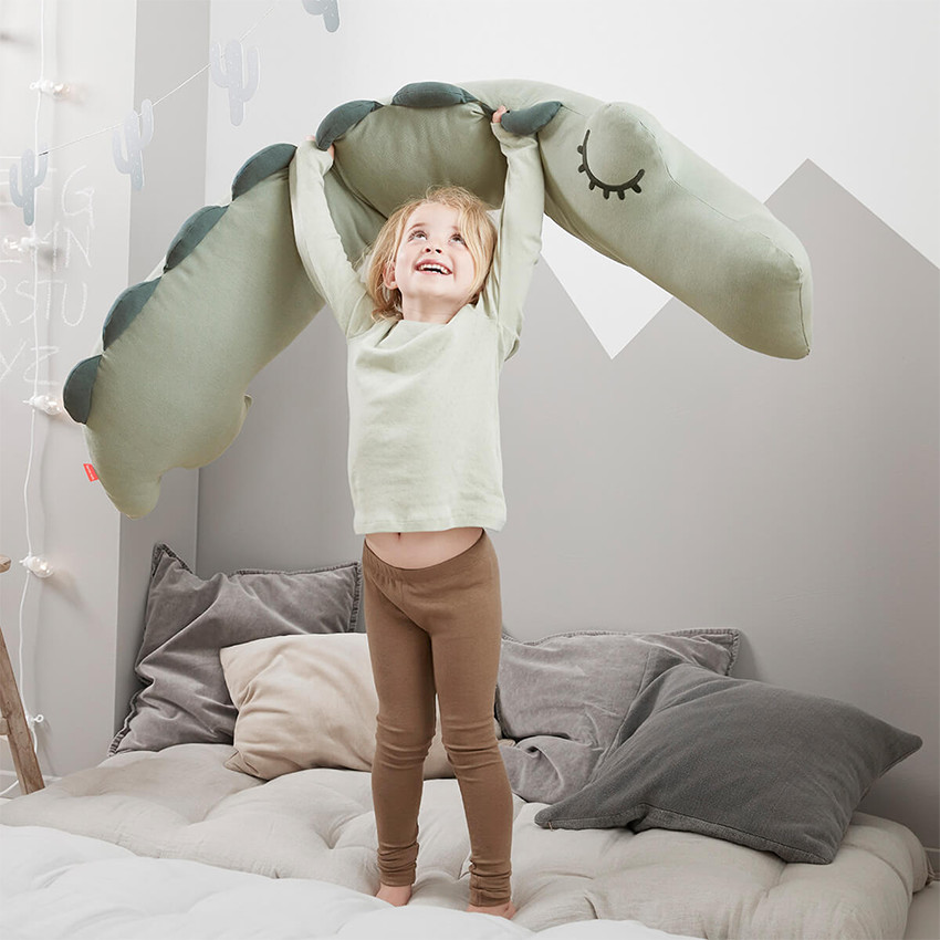 Coussin de grossesse et d'allaitement 150 cm Croco vert