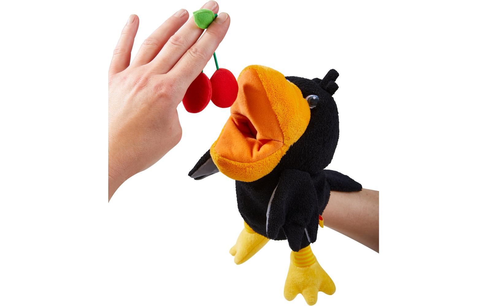Handpuppe Rabe TheoZum Nachspielen ihrer liebsten Geschichten und zum Erfinden neuer spannender Abenteuer