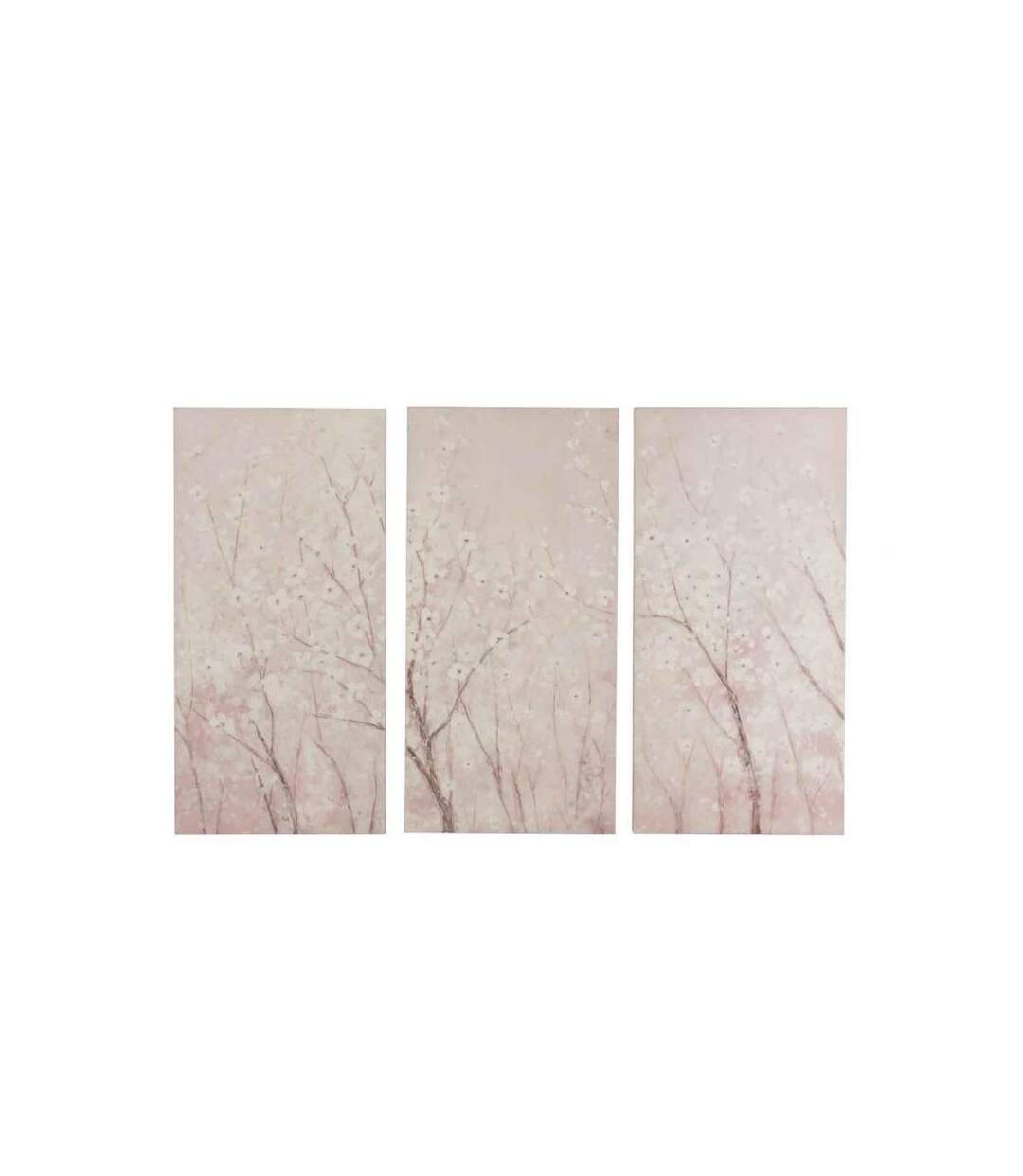 Paris Prix - Lot De 3 Tableaux Déco sakura 50x100cm Rose