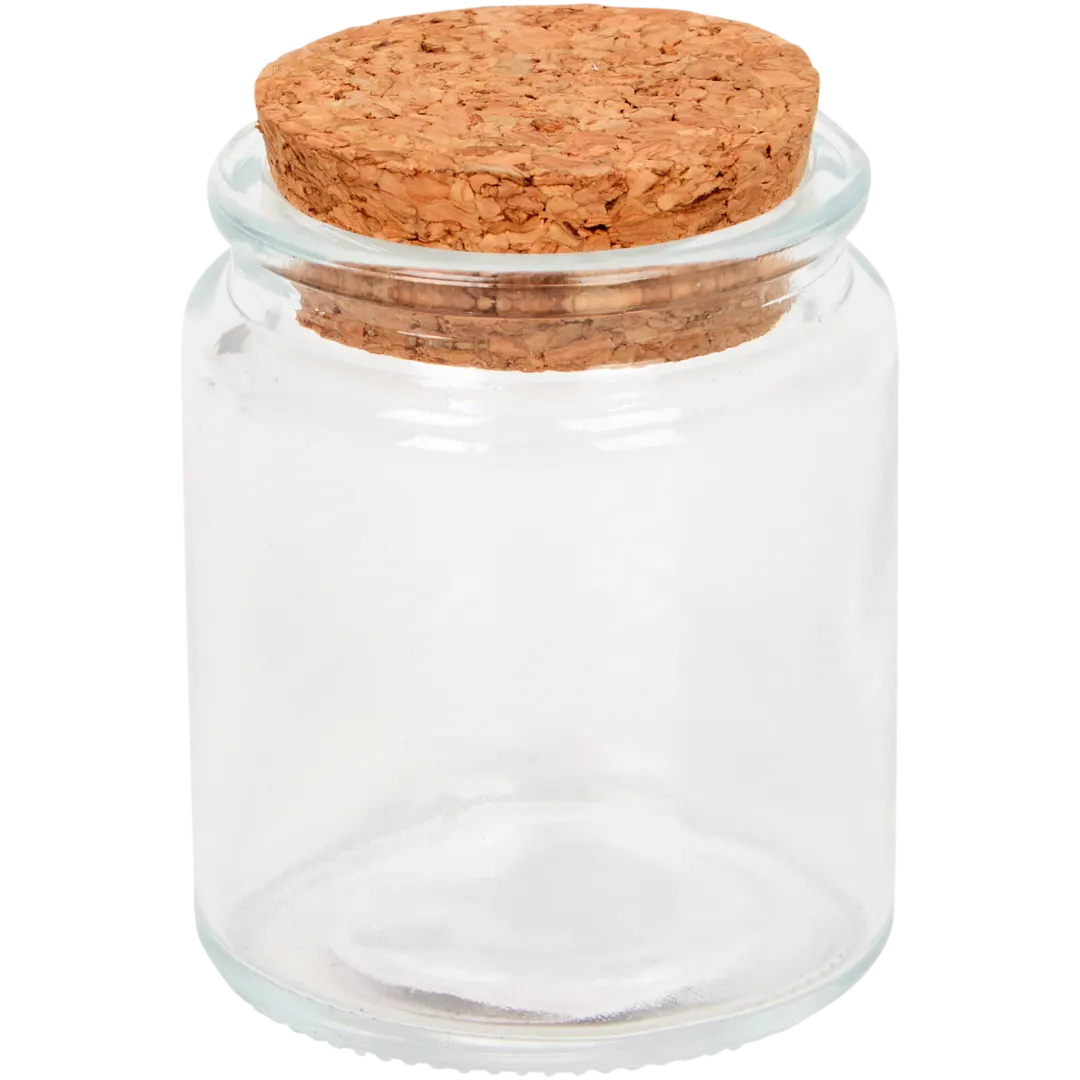 Glazen pot met kurk 5 x 5 x 6 cm | diverse varianten