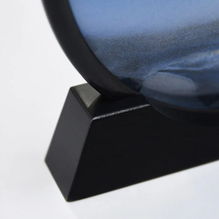 (Ø18cm) 3D Sandbild Home Deko Sanduhr Bewegliches Kunst Accessoire - Schwarz