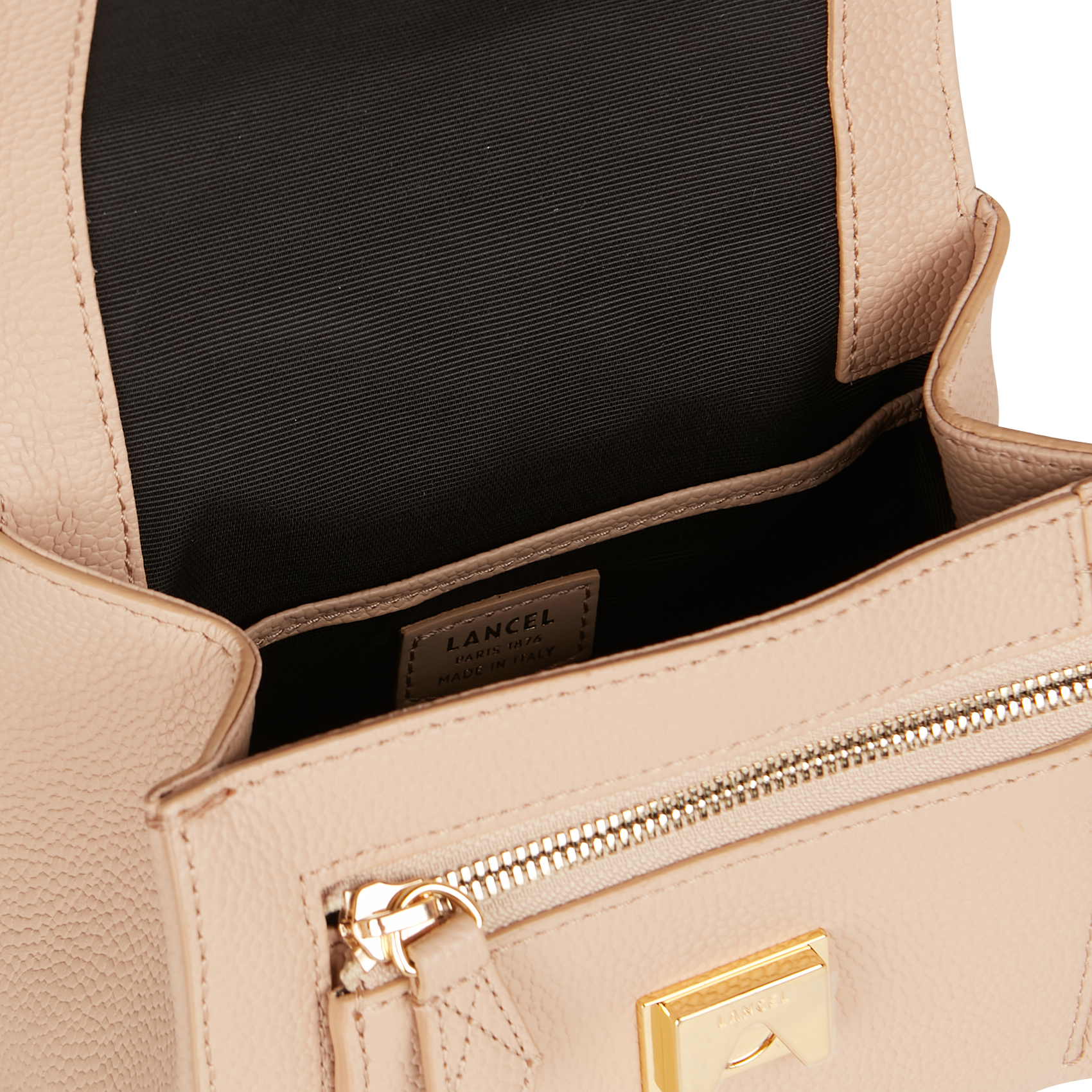 NINON S - Sac à rabat petit modèle en cuir grainé | Beige