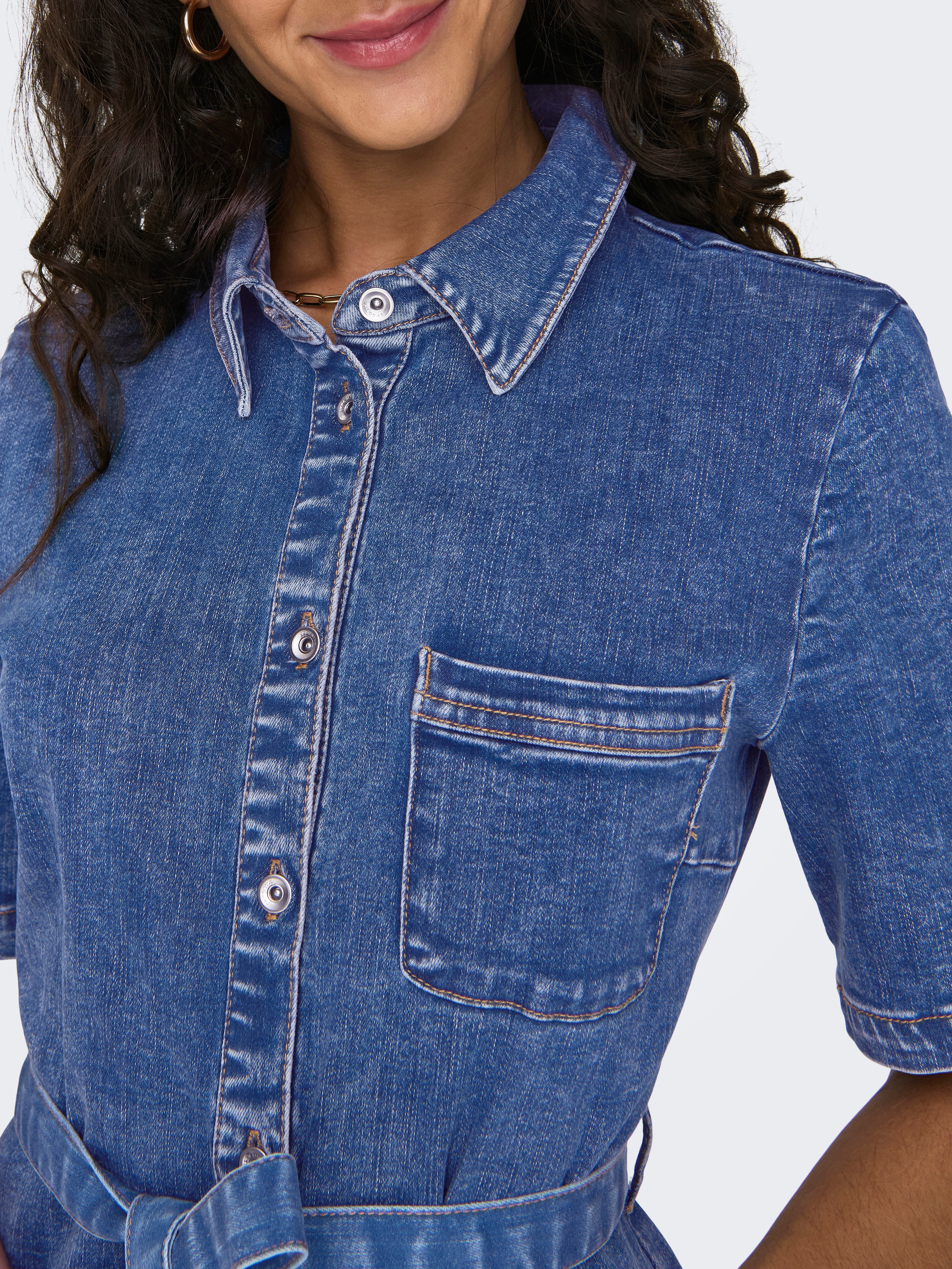 ONLLANA Kurzes Kleid Medium Blue Denim
