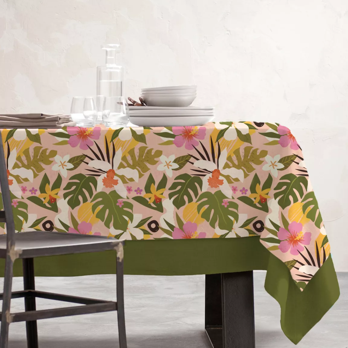 Nappe rectangulaire coton enduit (150 x 250 cm) Rio Multicolore