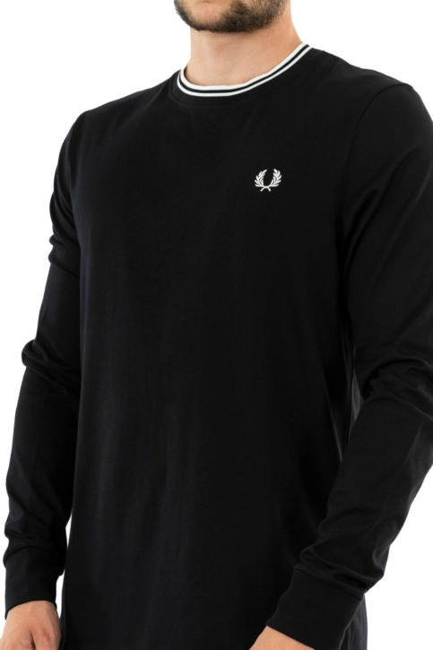 Tee shirt manches longues fred perry twin tipped 102 black