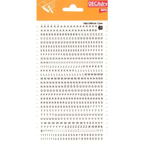 DECAdry Transferbuchstaben und Zeichen