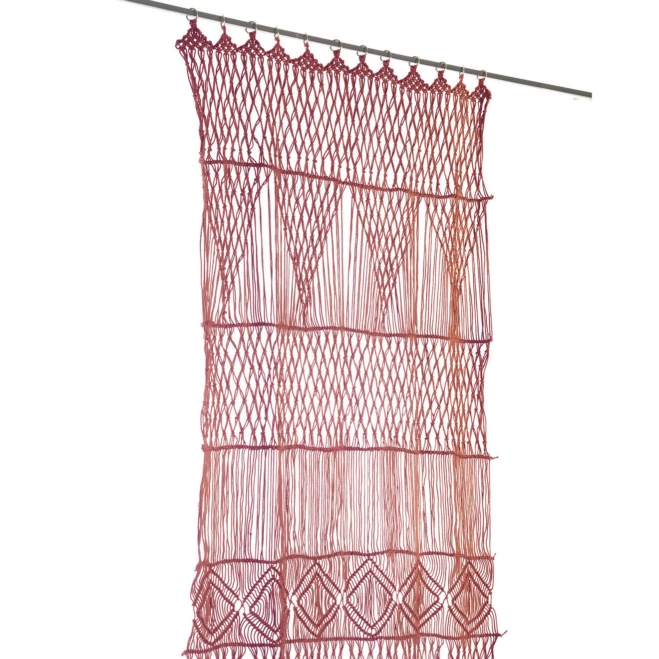 En Fil d'Indienne Rideau en macramé Resille terracotta - 100x280 cm