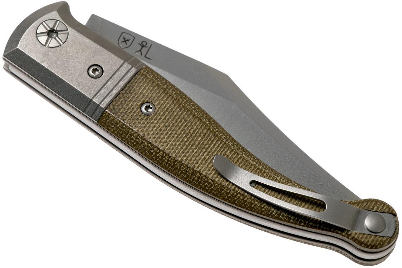 LionSteel Gitano Green Canvas Micarta GT01 CVG zakmes, Gudy van Poppel design