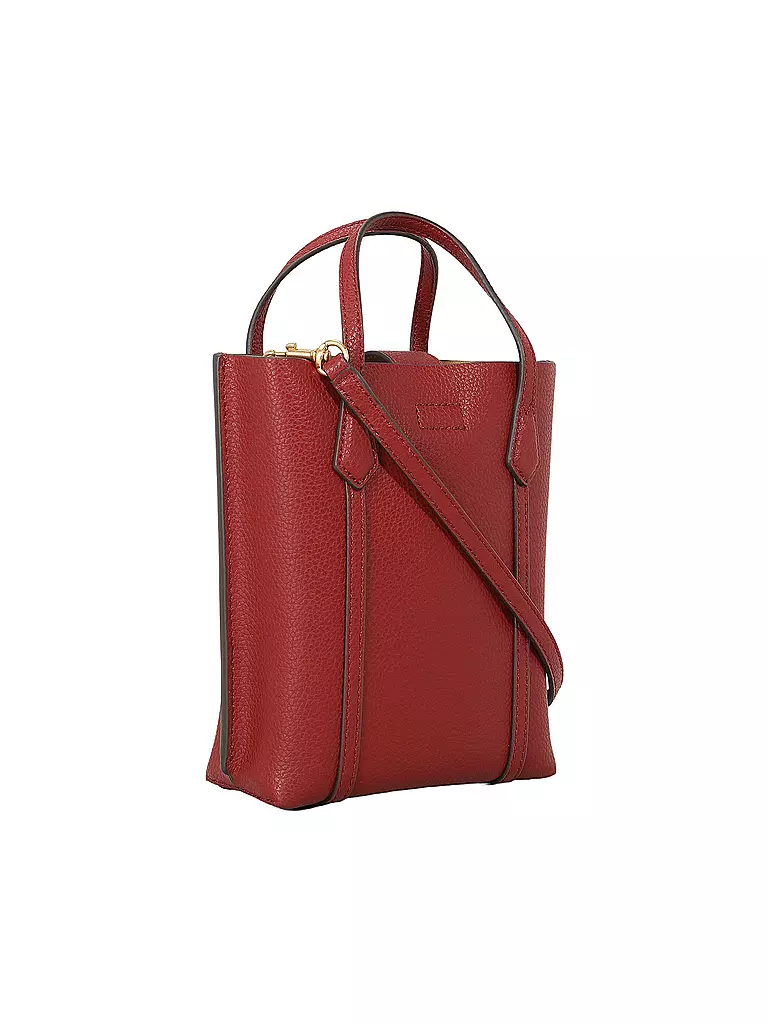 TORY BURCH Ledertasche - Mini Bag PERRY MINI TOTE dunkelrot