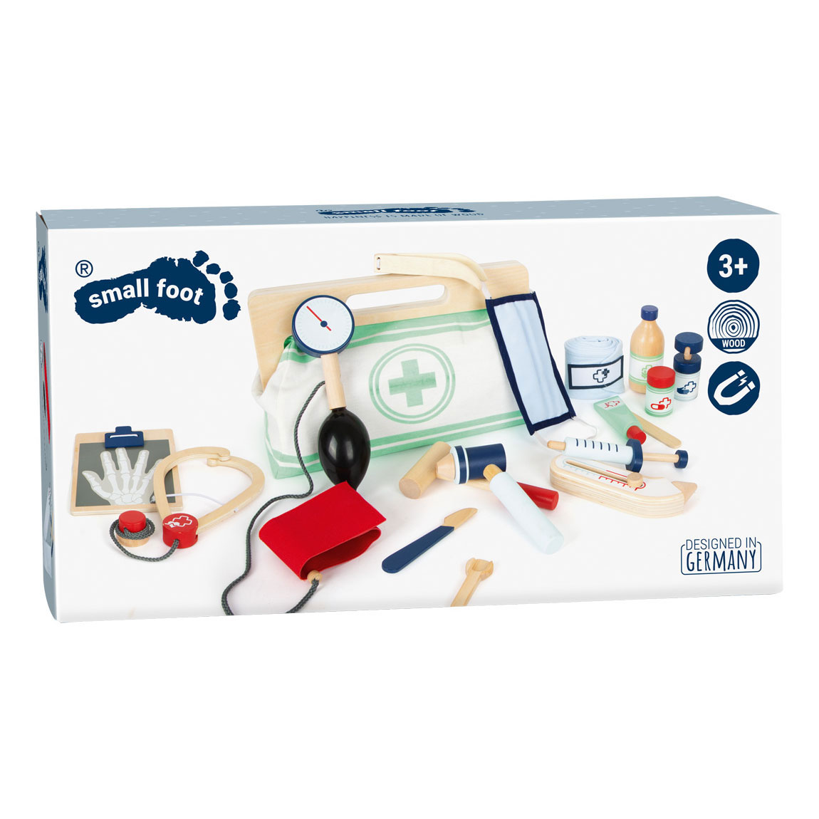 Small Foot-Dokterstas met Houten Dokter Accessoires, 18dlg.
