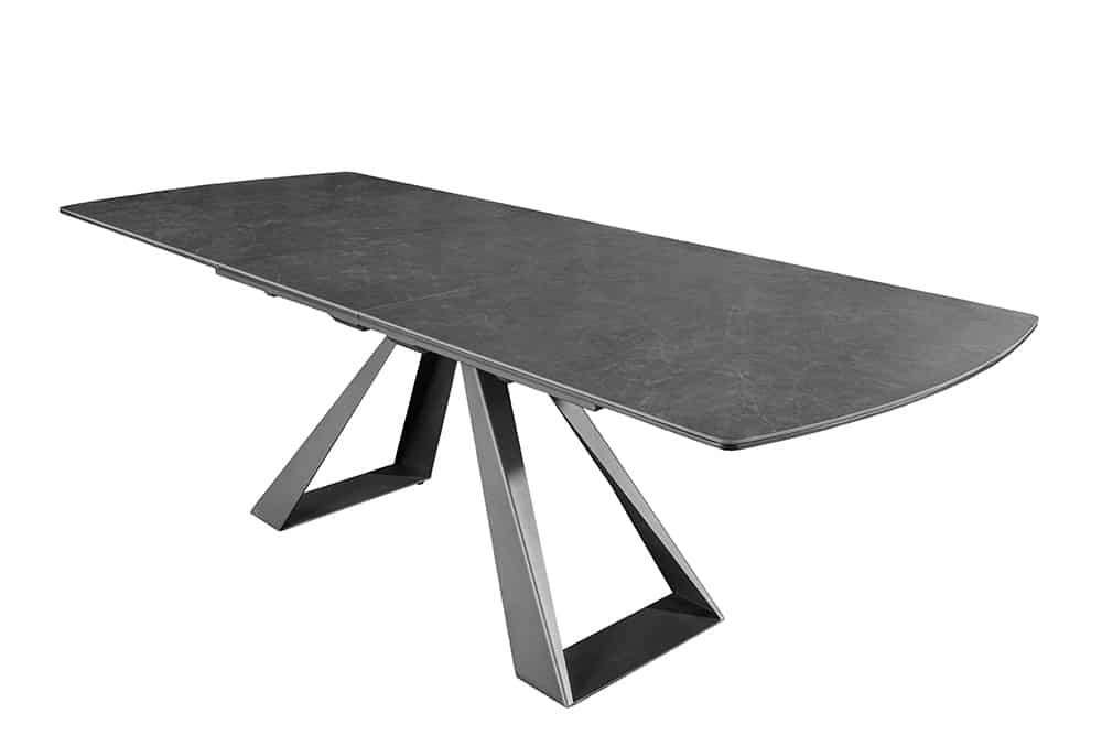 Ausziehbarer Esstisch CONCORD 180-230cm graphit grau Keramik schwarz Metall