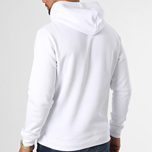 Sweat Capuche Réfléchissant Blanc Argent