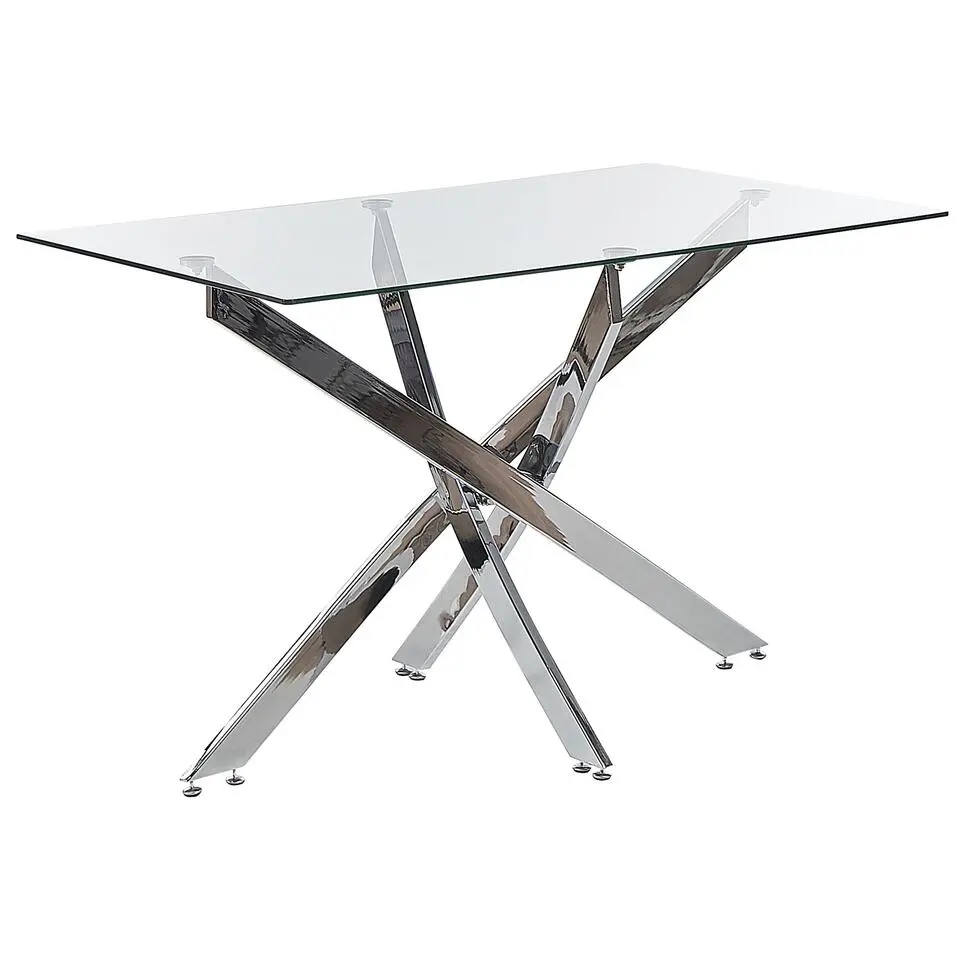 MARAMO - Eettafel - Zilver - 70 x 120 cm - Veiligheidsglas
