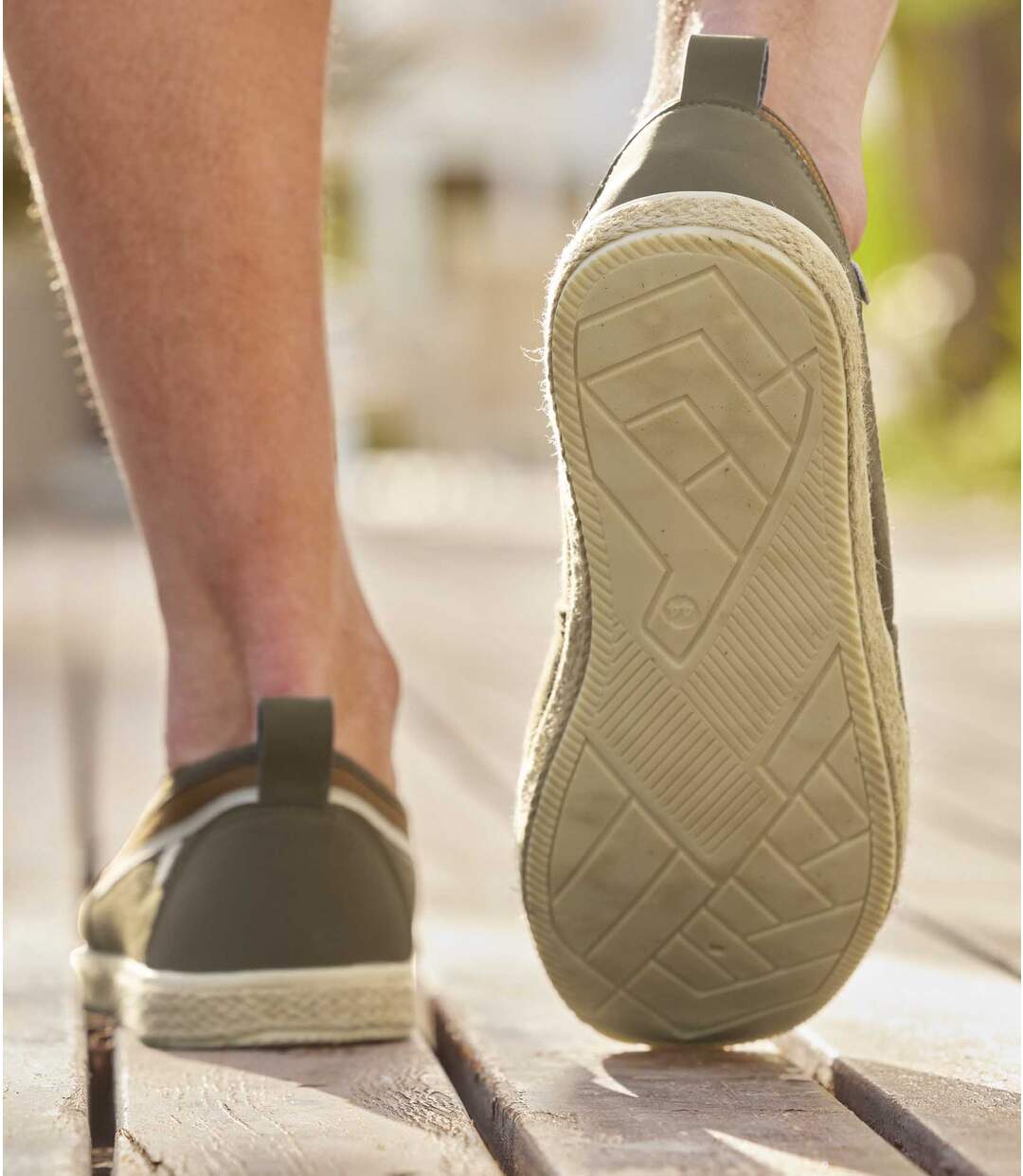 Mocassins Toile Élastiqués Semelle Tressée