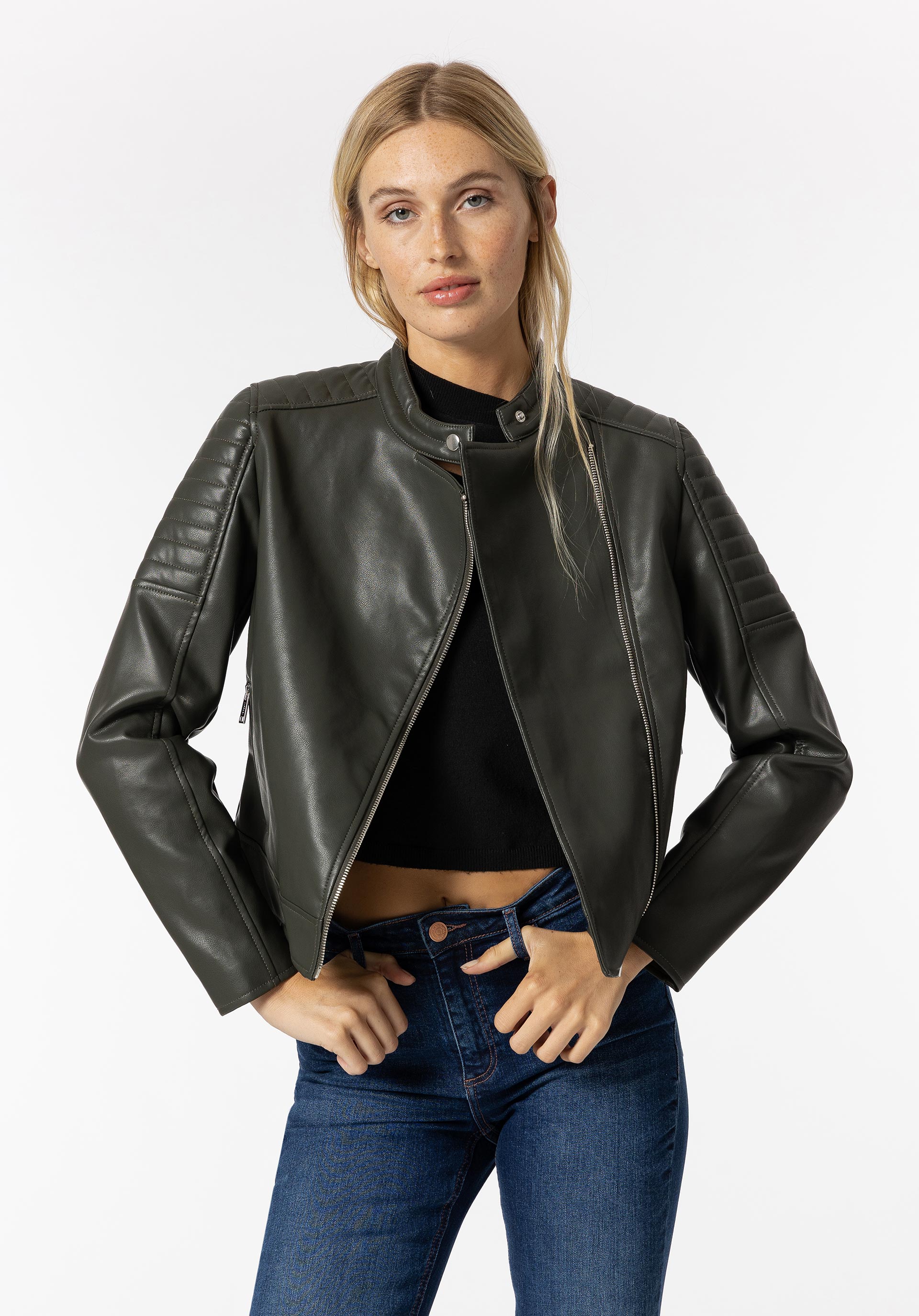 Blusão Biker Efeito Pele