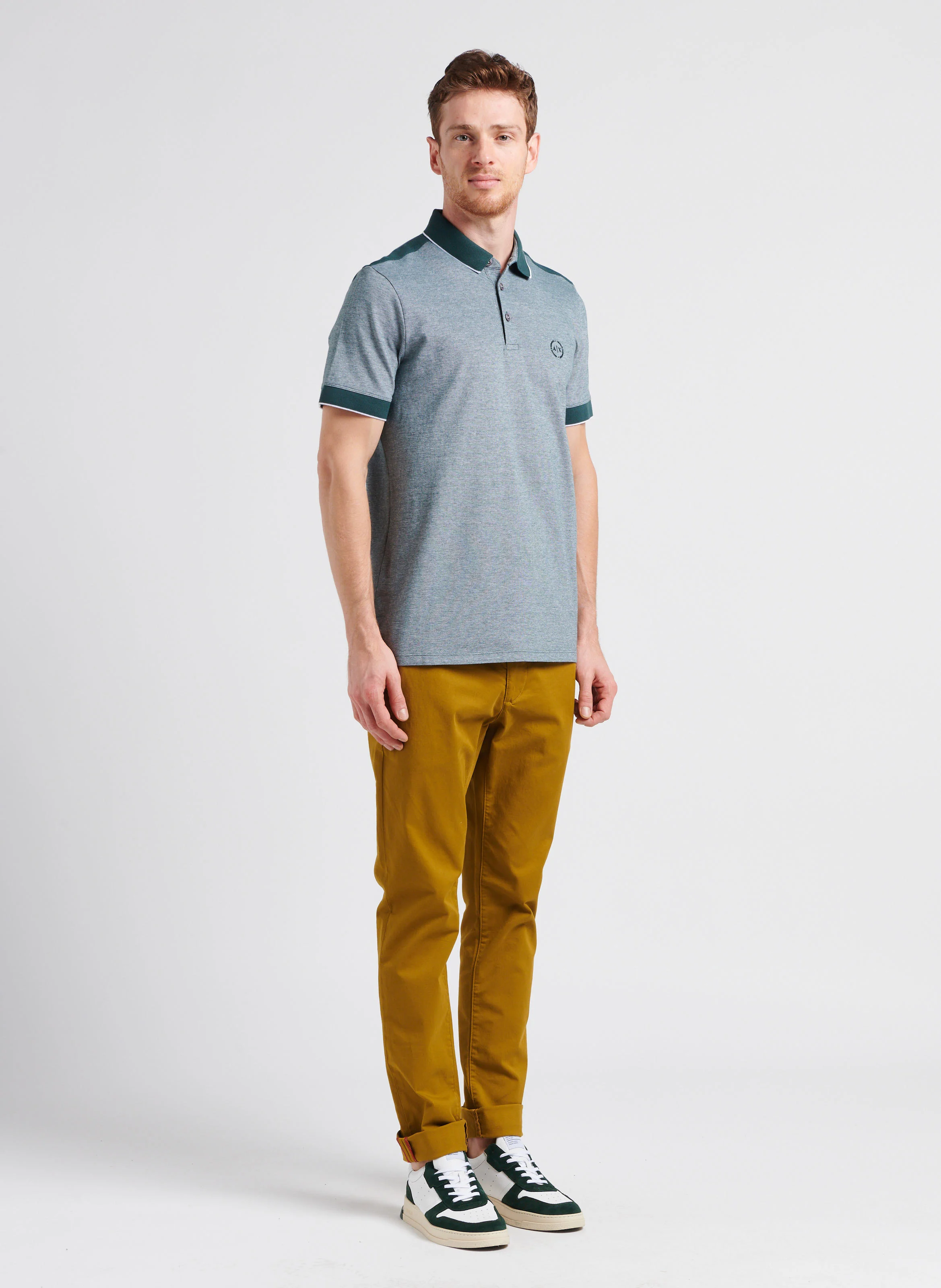 Polo regular fit en coton| Gris