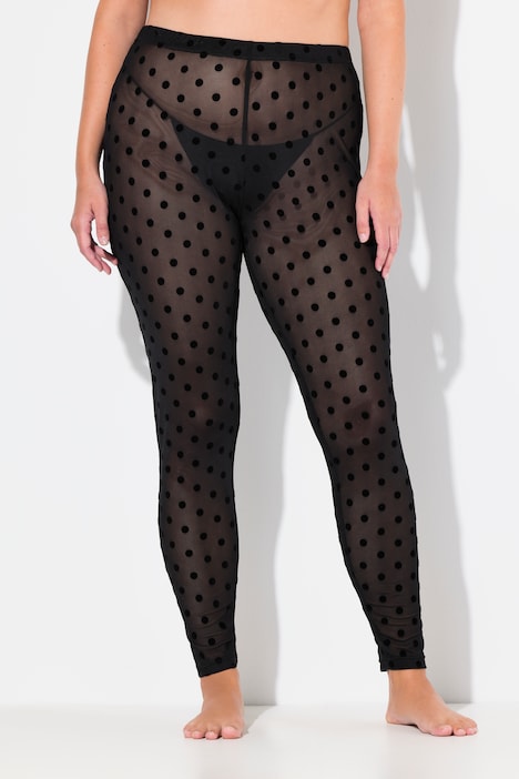 Strumpf-Leggings, Mesh, Flock-Punkte