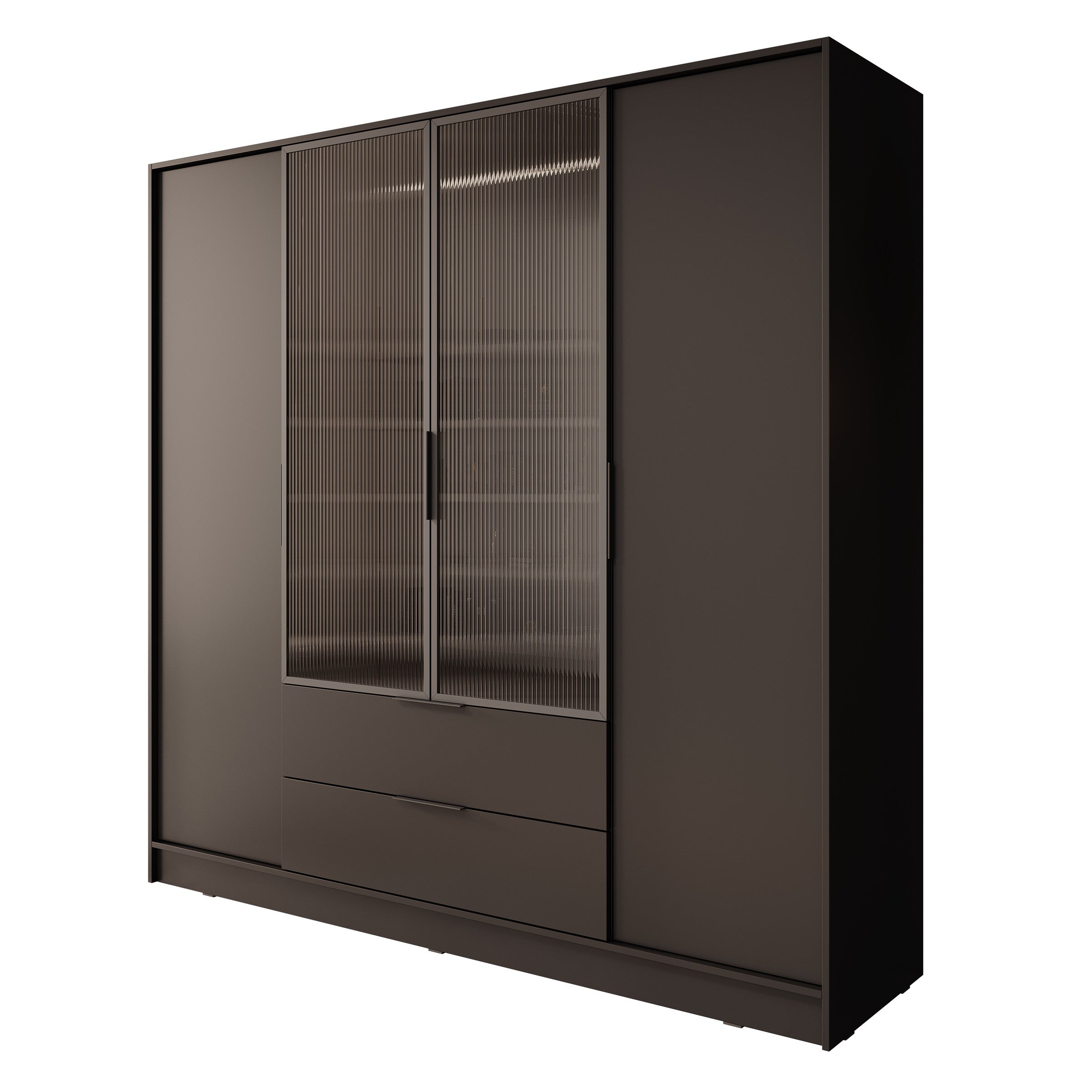 Meubella - Kledingkast Knox - Zwart - 206 cm