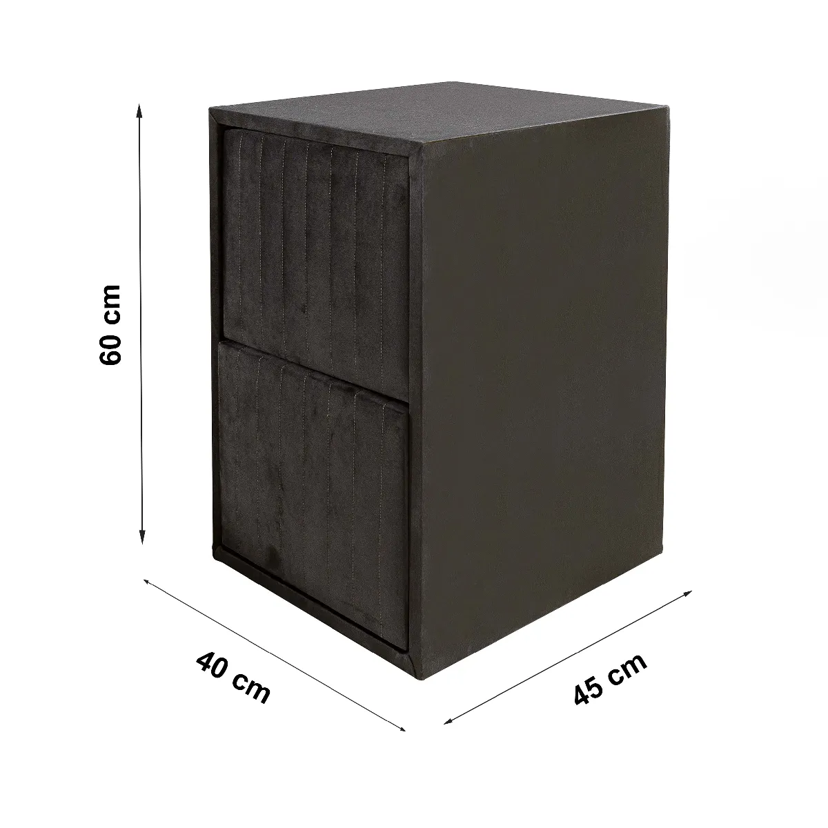 Vivenla Table de chevet velours gris DUBAI