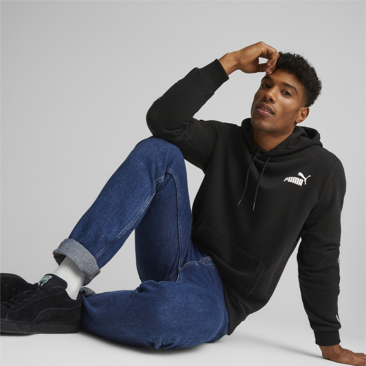 PUMA Essentials+ Tape Hoodie Zwart Wit