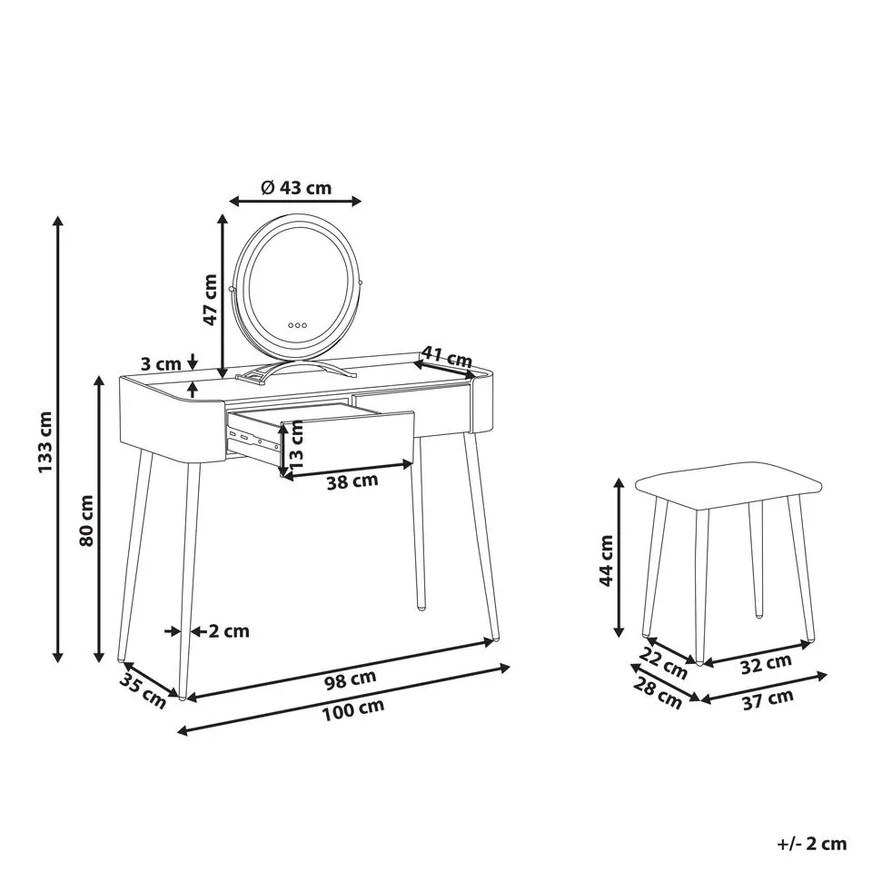 SURIN - Kaptafel - Grijs - MDF