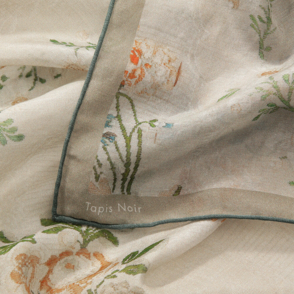 Tapis Noir  Brocade lommetørklæde - creme