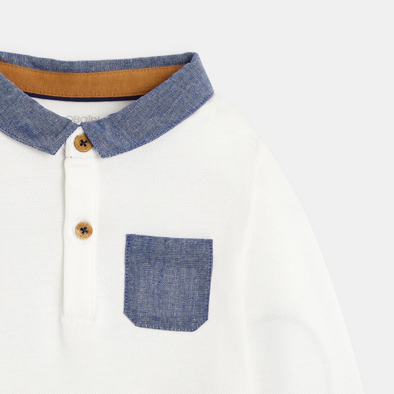 Polo maille piquée blanc bébé garçon Blanc