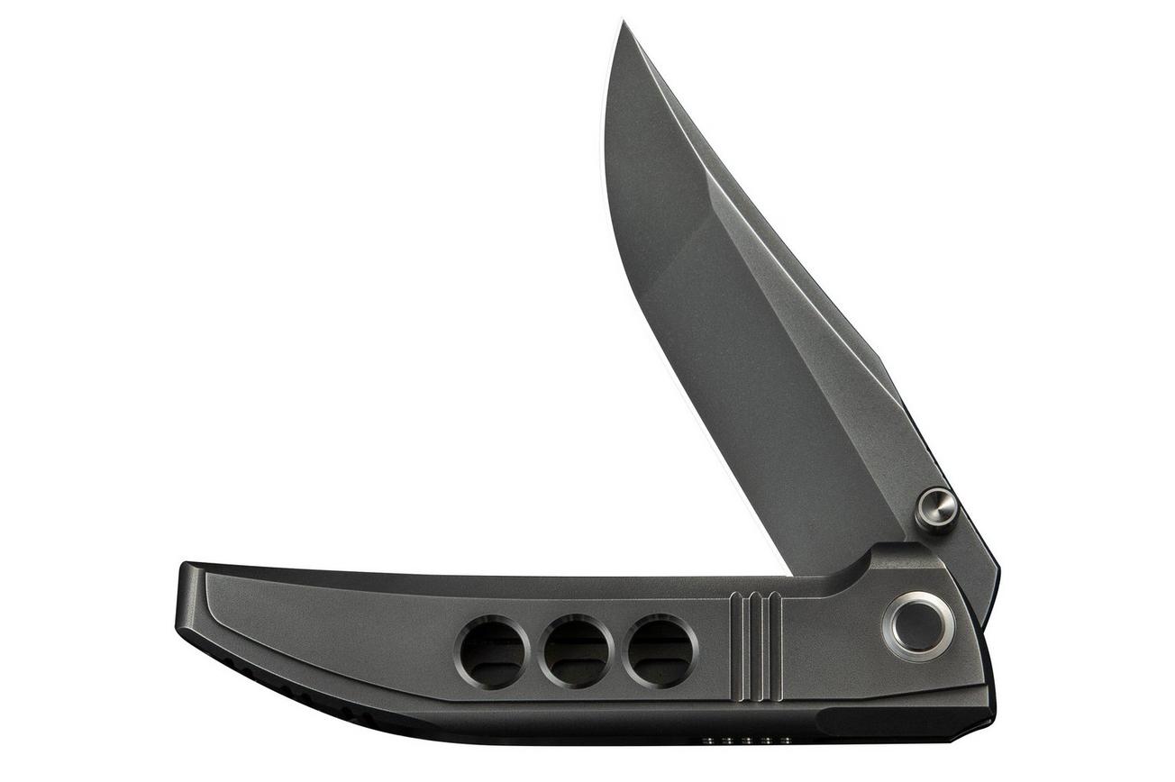 WE Knife Ezinta WE22041-3 Polished Gray Böhler M390, Polished Grey Titanium, zakmes