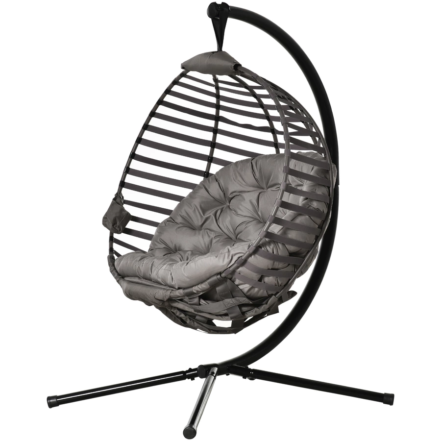 Outsunny Hängesessel mit Kissen braun