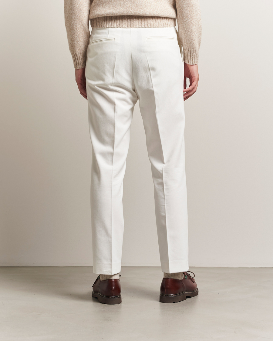 Oscar Jacobson Delon Brushed Cotton Trousers White