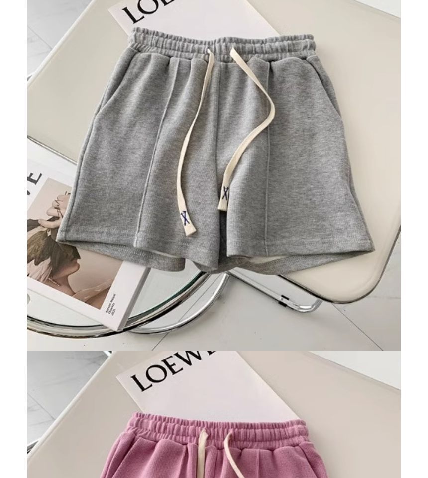 Cloud Nine - Hoge taille effen shorts met trekkoord
