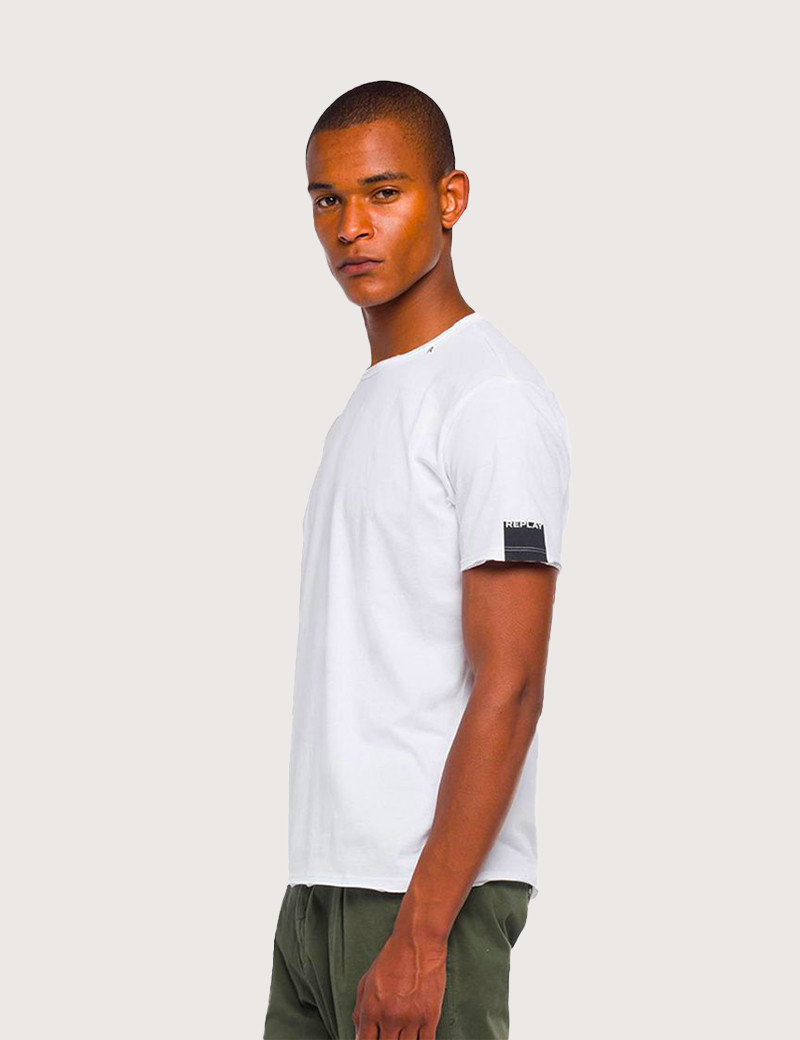 REPLAY T-SHIRT HOMME EN COTON BLANC