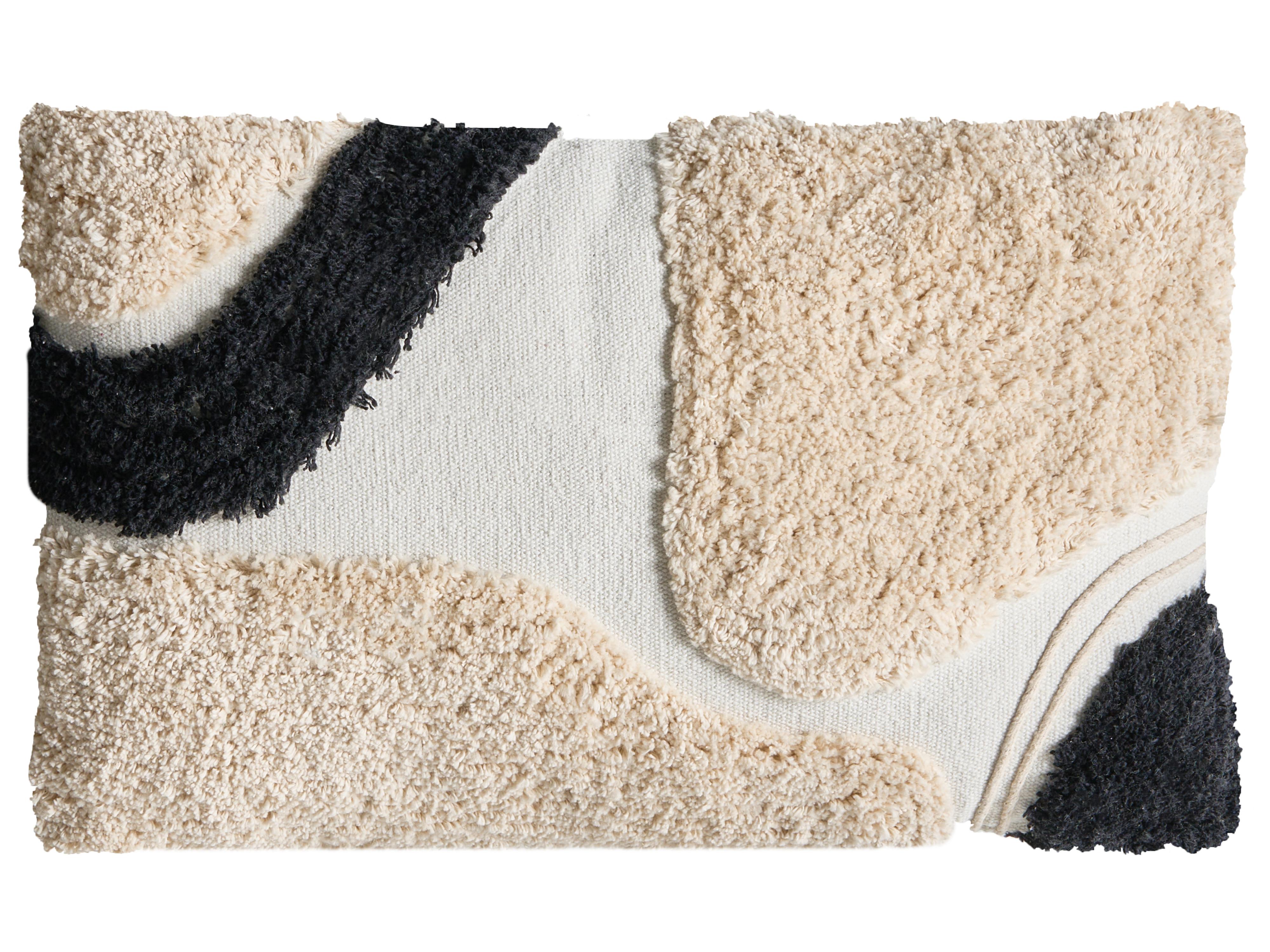 Set van 3 sierkussens ALSTONIA Katoen 30 x 50 cm 45 x 45 cm Zwart abstract patroon