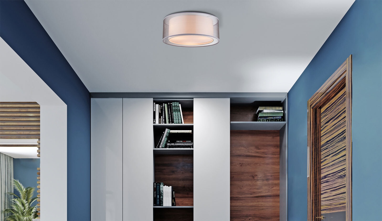 GLOBO Retrofit Deckenlampe THEO 40 cm grau